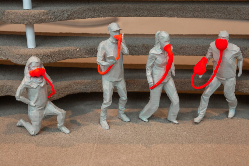 the sculptural work reflects an unstable future back on our present days