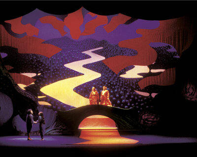 walk through the fantastical world of david hockney's immersive opera stage designs