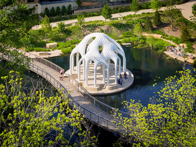 riveted aluminum panels form cocoon-like pavilion by MARC FORNES / THEVERYMANY - 2