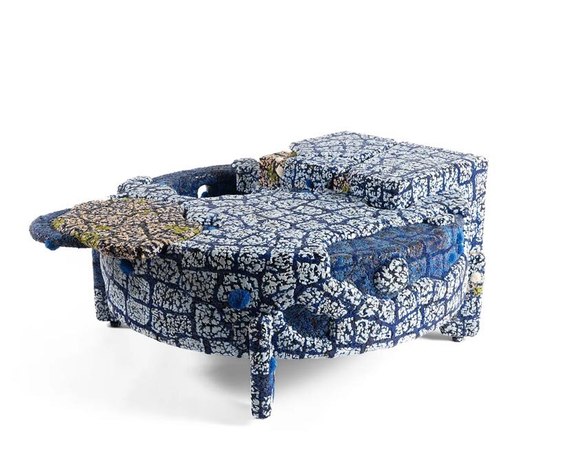 molded carpet series melts discarded fiber remnants into sculptural furniture skins - 5