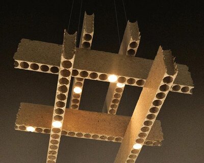 hollow-core door waste finds new life as luminous design object