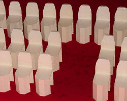 max lamb turns plastic used in disposable containers into chairs for bottega veneta show