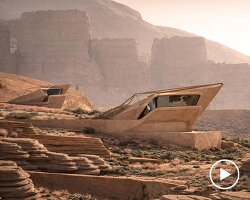 rammed-earth prisms carve an observatory house into the utah desert