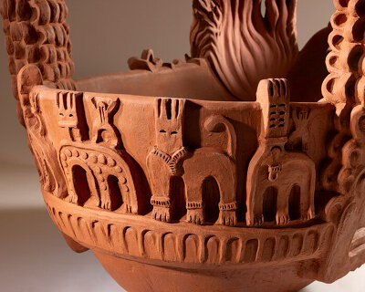 sharon van overmeiren carves monolithic ceramic bathtubs for studio LOHO