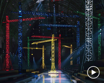 towering cranes turn the grand palais into construction site for chanel FW26 runway