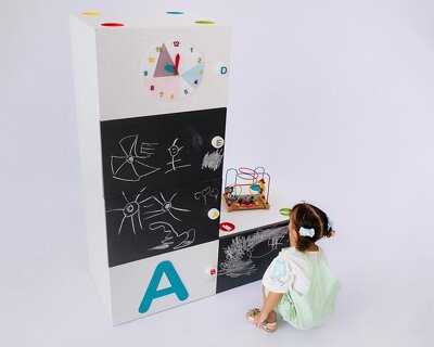 school storage units transform into modular sensory furniture for early childhood education