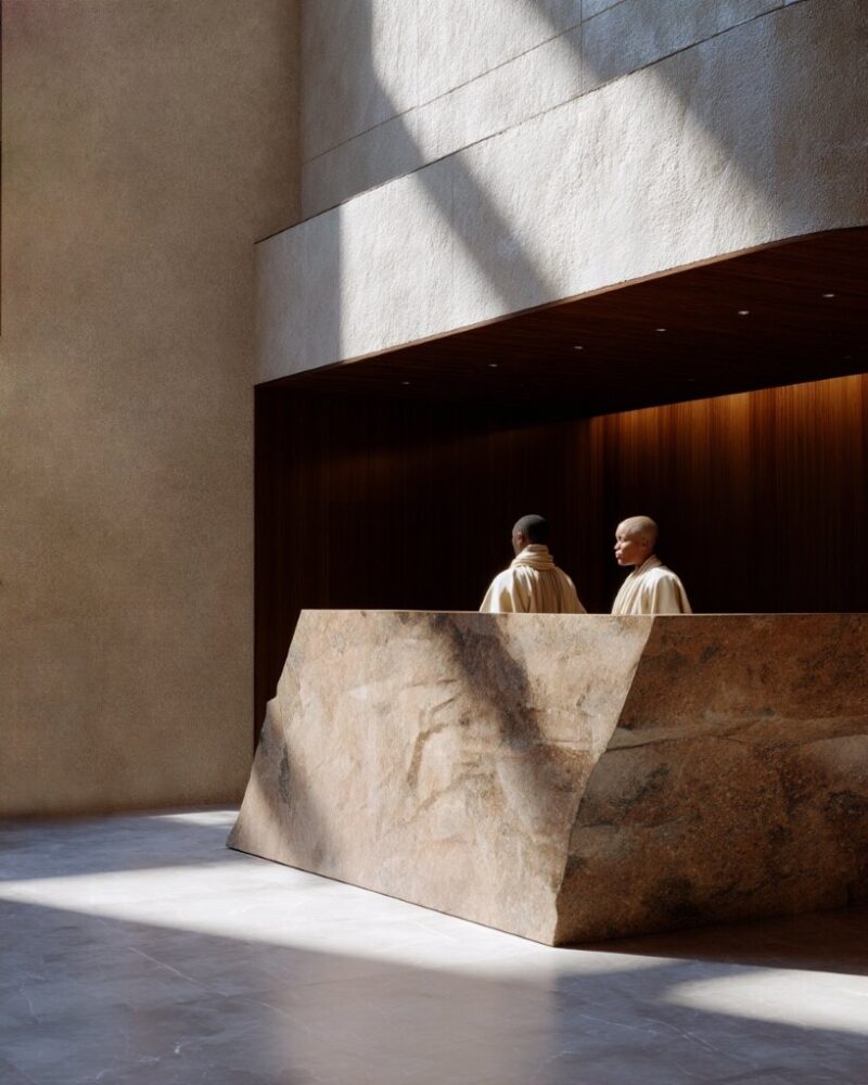alchemy 38 layers wood, stone, and light into ritual-driven wellness retreat in NY - 2