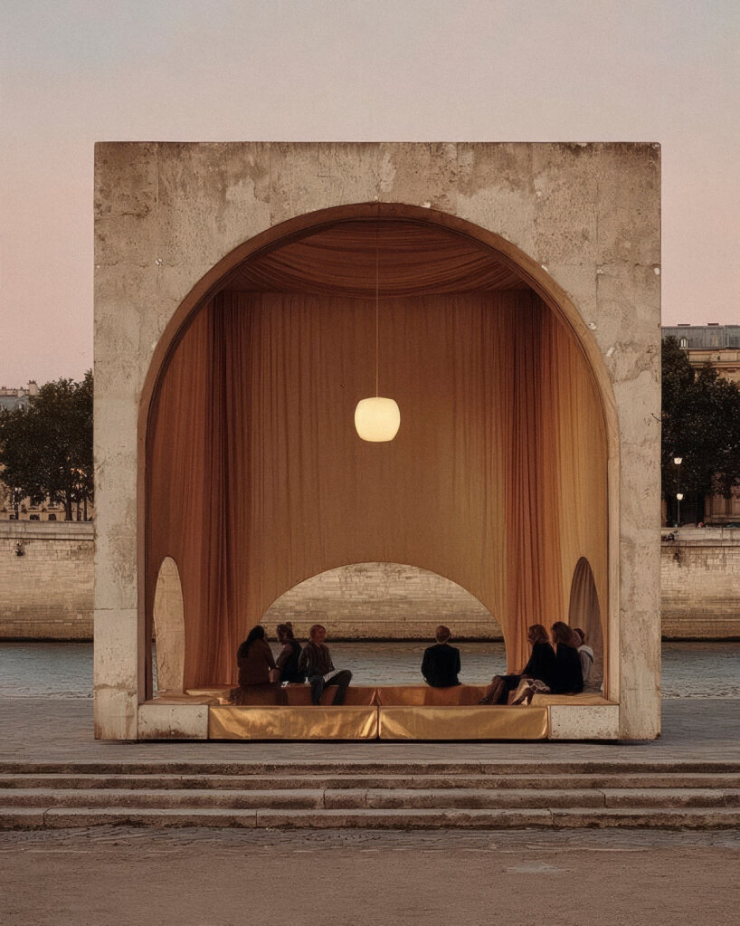 the artist imagines the spaces as a temporary shelter for the nervous system to soften