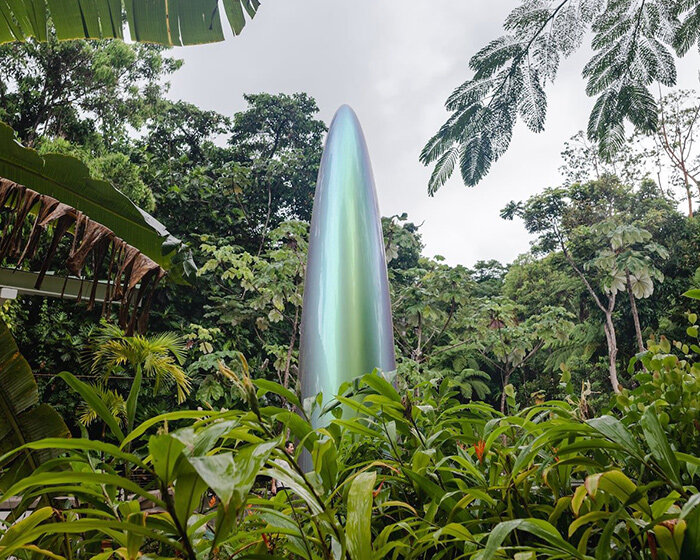 gisela colón's iridescent, otherworldly monoliths inspire moments of dreamlike reflection