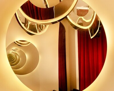 crescent lights and mirrored moons carve a slow-paced retreat inside xi’an bar