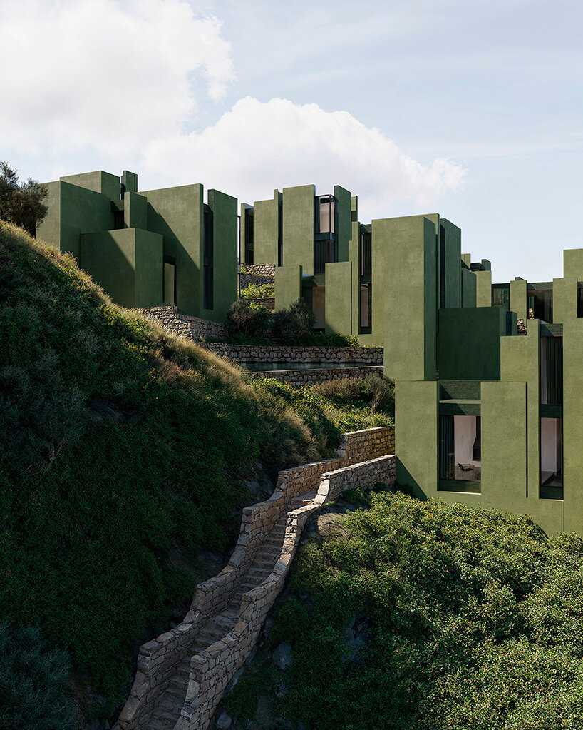 bofill taller de arquitectura drapes terraced green resort across coastal forest in albania - 6
