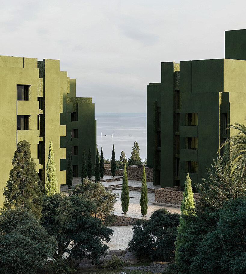 bofill taller de arquitectura drapes terraced green resort across coastal forest in albania - 7