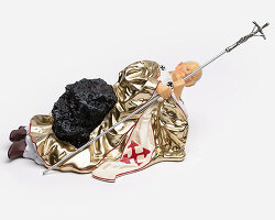 confess your sins to maurizio cattelan and you might win his fallen pope miniature