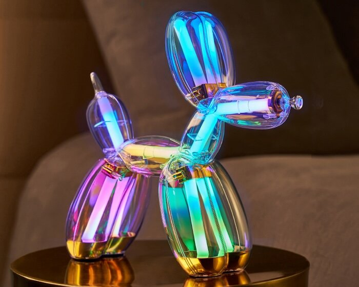 lexon x jeff koons reimagine the balloon dog in a limited chromatic series