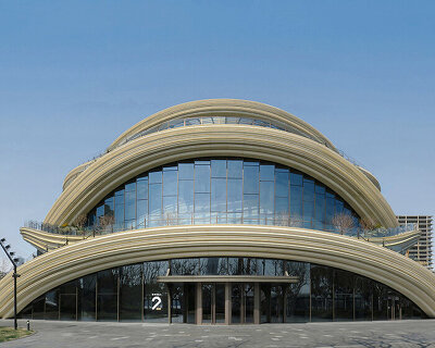 heatherwick studio’s moon bridge-inspired 'west bund orbit' captured by paul clemence