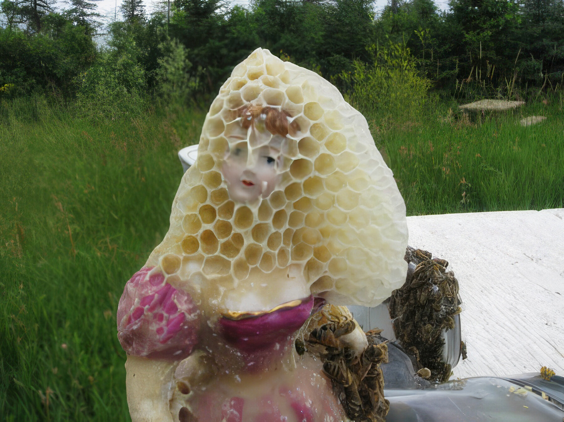 artists-collaborating-bees-honeycomb-sculpture-radical-softness-designboom-08a