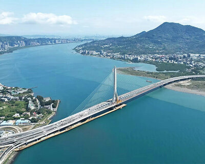 zaha hadid architects completes world's longest single-mast bridge in taiwan