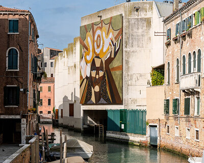 monumental portrait of koyo kouoh by derrick adams appears amid venice biennale