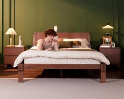 flexispot reinterprets traditional japanese joinery in a minimalist bed frame