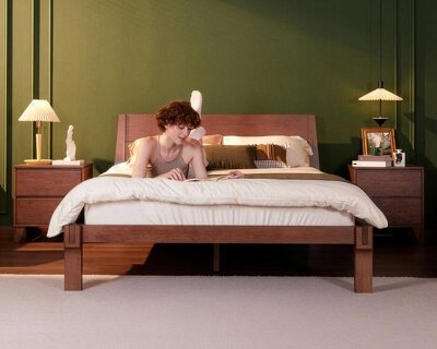 flexispot reinterprets traditional japanese joinery in a minimalist bed frame