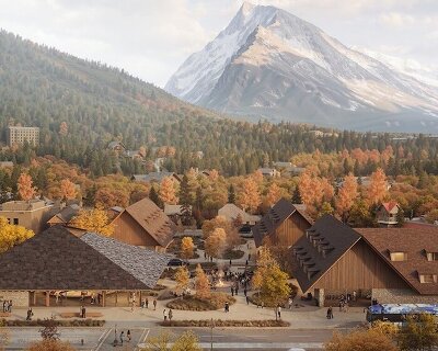 kengo kuma and paul raff's new national park visitor center blends into canadian rockies