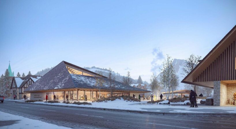 kengo kuma and paul raff's new national park visitor center blends into canadian rockies - 6