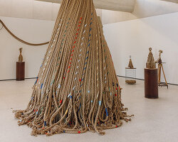 LR vandy tells stories of labor, movement, and collective resistance through rope sculptures