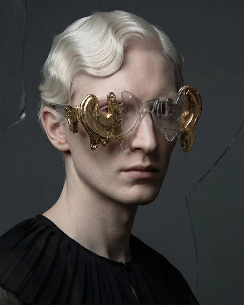 melting eyewear in glass and gold blurs sculpture, design, and optics in venice - 4