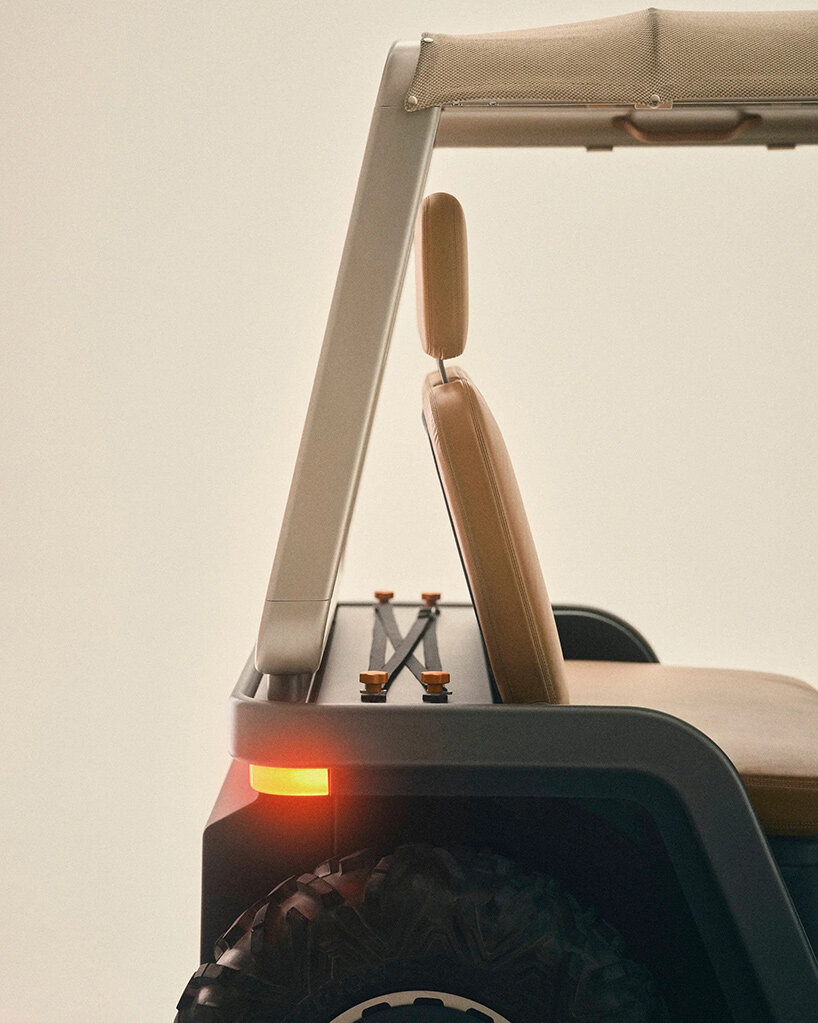 cork, canvas, and lunar rover cues shape this electric beach buggy 'amble one' - 2