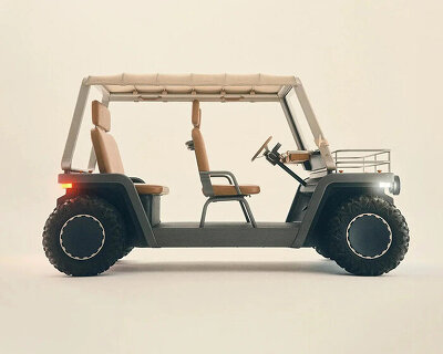 cork, canvas, and lunar rover cues shape this electric beach buggy 'amble one'