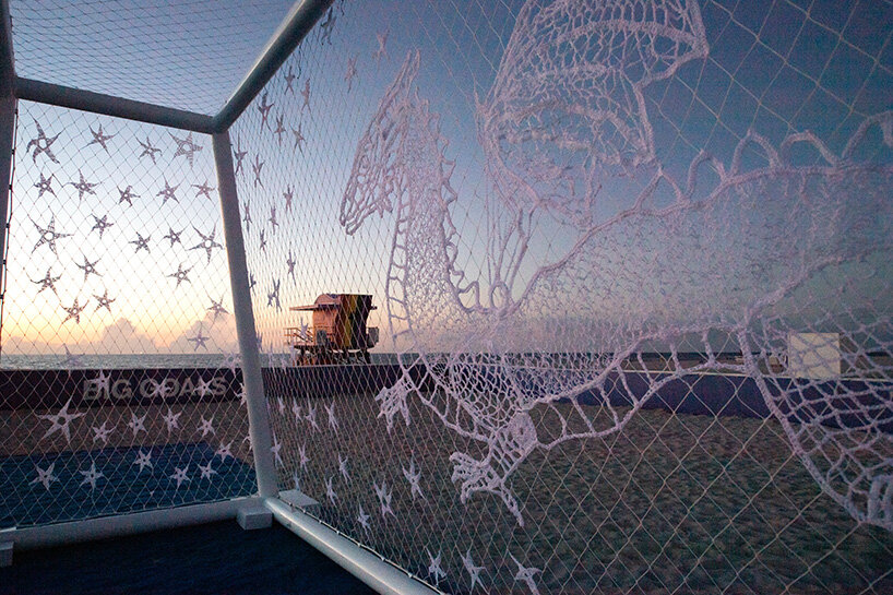 argentine artisans crochet soccer nets into monumental artworks on miami beach - 14