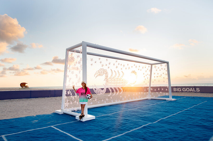 argentine artisans crochet soccer nets into monumental artworks on miami beach - 16