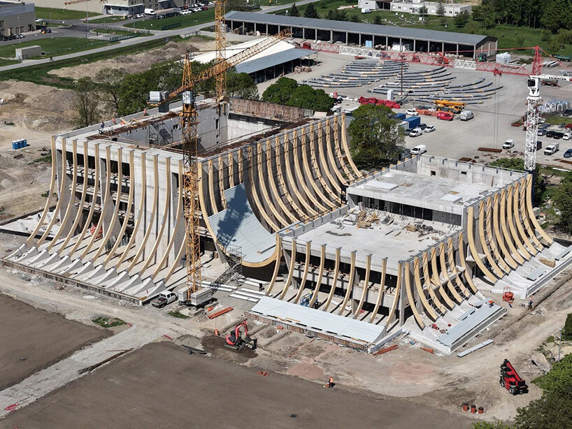 BIG drapes music hall in limestone curtains across croatia's slavonian landscape - 12