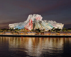 gehry partners' billowing performing arts center to neighbor guggenheim abu dhabi