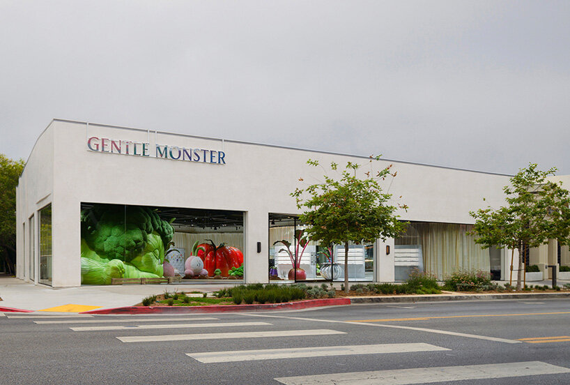 oversized vegetables and whimsical creatures fill gentle monster's veggie farm pop-ups - 11