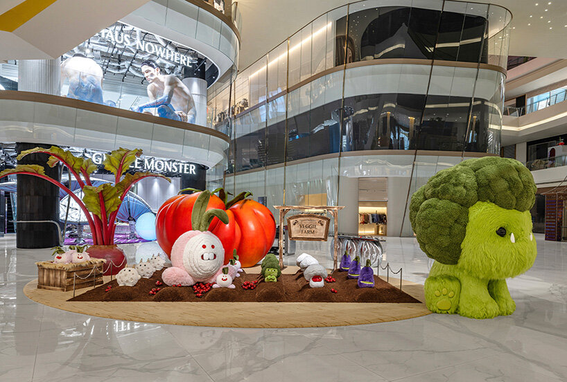 oversized vegetables and whimsical creatures fill gentle monster's veggie farm pop-ups - 12