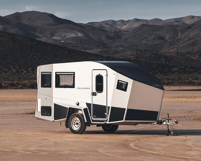 solar-powered off-road trailer by polydrops rethinks mobile living through energy efficiency