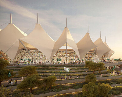 populous updates 1980s-era king fahad stadium in riyadh with new cable net roof