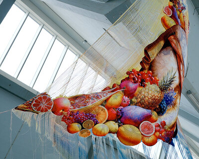 kristian v.k. falden unravels AI images into fragile textiles