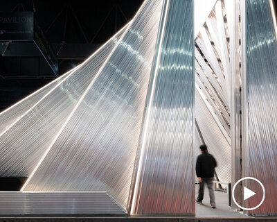 fan-shaped aluminum structure shapes unfold demountable exhibition pavilion