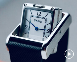 vario versa watch combines two time zones in a single reversible form