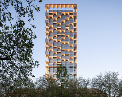 grid of arches wraps ODA’s newly completed POST tower in rotterdam