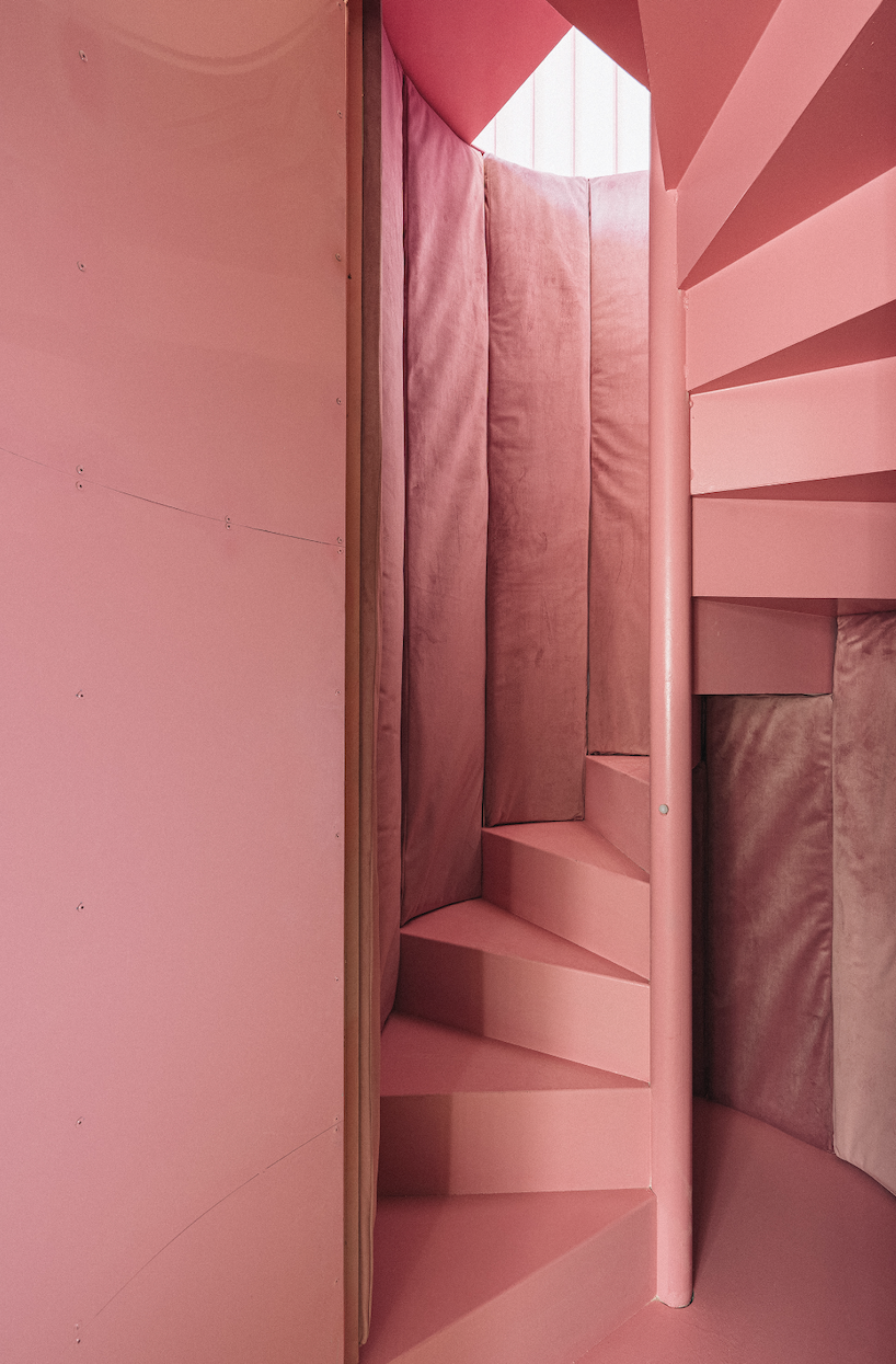 BURR renovates madrid apartment with yellow storage walls and pink spiral staircase - 3