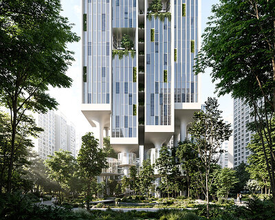 carlo ratti lifts seoul tower on 'high heels' to make room for water, trees and public life