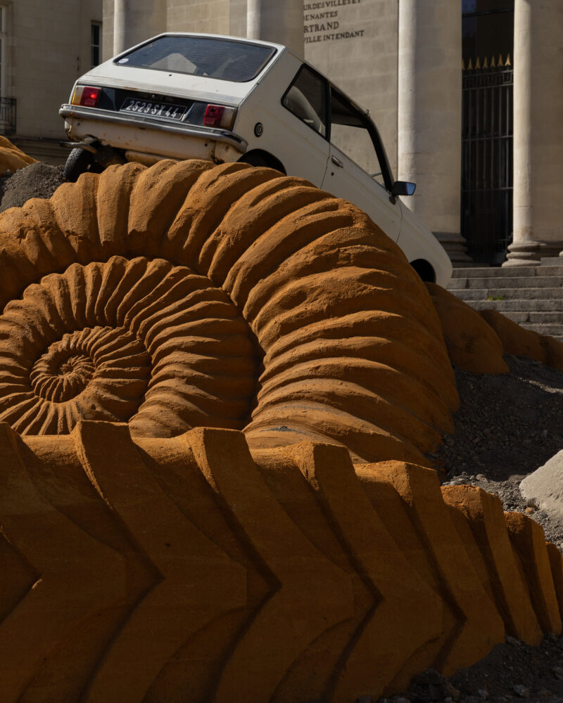 crushed cars emerge from monumental archaeological landscape in 'fossil opera' - 5