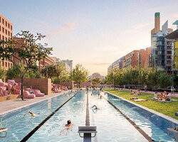 kinzo proposes 100-meter swimming lane through the heart of berlin