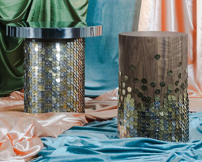 lebanon’s devalued silver and gold coins clad studio majnoona's collectible furniture series