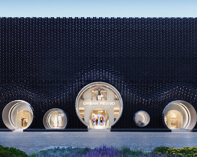 MVRDV wraps urban revivo's beijing flagship in color-shifting roof tile facade