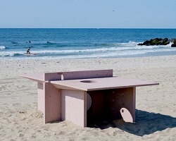 artist-designed ping-pong tables make everyone a beginner at rockaway beach
