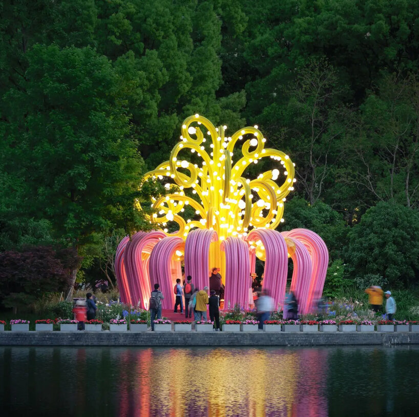 step inside pollinator machine, a giant tulip magnolia installation in shanghai - 4